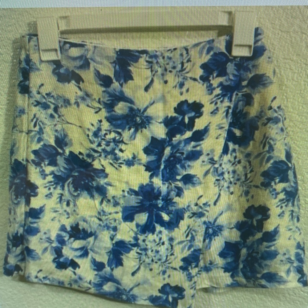 Floral Blue and White Skirt